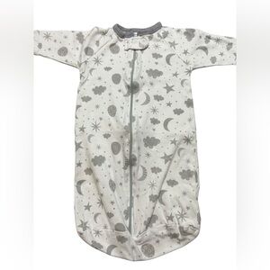 Infant Sleep Sack White and Grey Stars Moon and Clouds